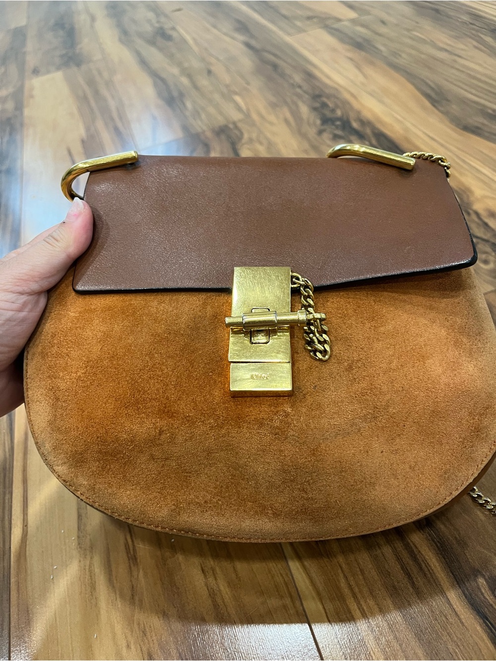 Chloé Suede & Leather Saddle Bag in Brown - Picture 2 of 7